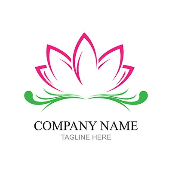 Vector Lotus Flower Design Spa Yoga Class Hotel Resort