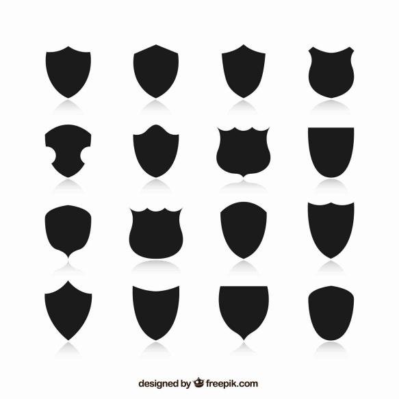 Black Shields Shapes