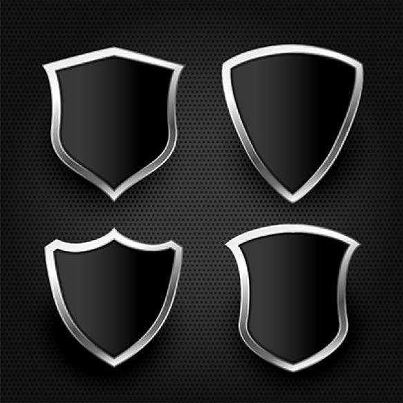 Black Shield With Silver Frame Set