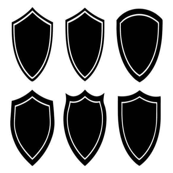 Shield Icon Set Vintage Style Protect Shield Security Icons Shield Badge Quality Symbol