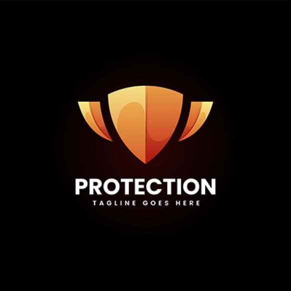 Vector Logo Illustration Protection Gradient Colorful Style