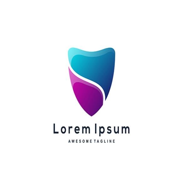 Vector Logo Illustration Shield Gradient Colorful Style