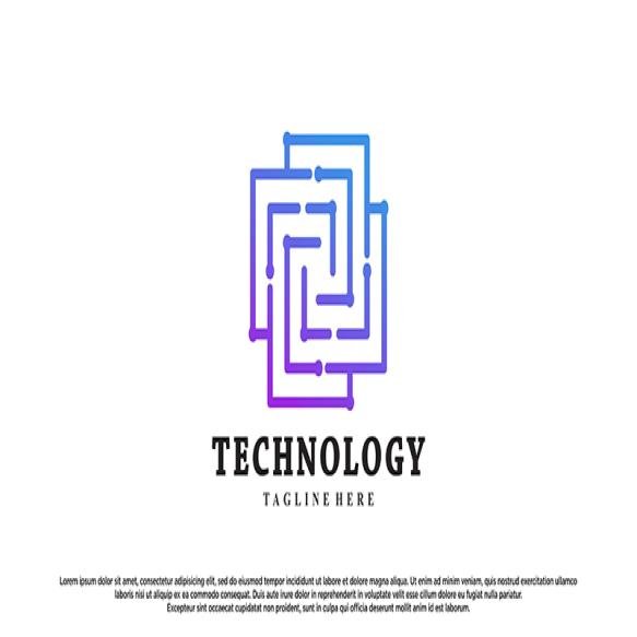 Abstract Tecnology Logo Design With Creative Concept Premium Vector