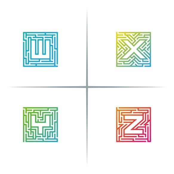 Maze Letter Logo Design Set