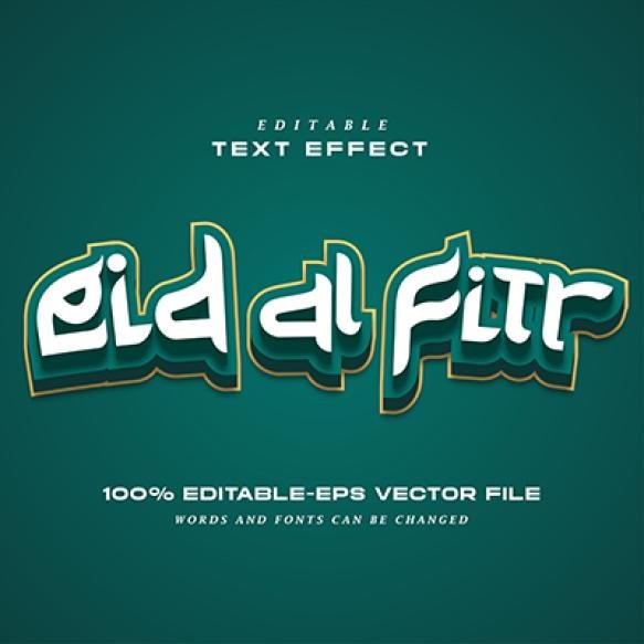 Eid Al Fitr Text Effect Editable Text Style