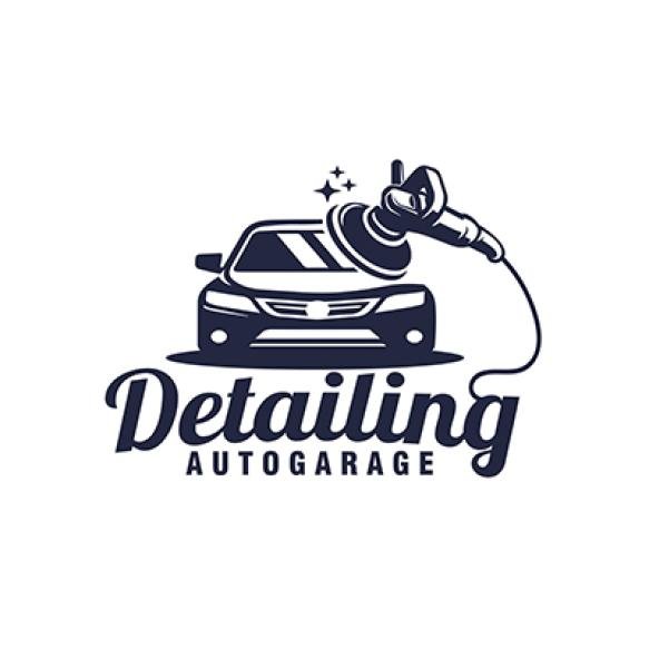 Auto Detailing Service Monochrome Logo Vector Graphic Illustration