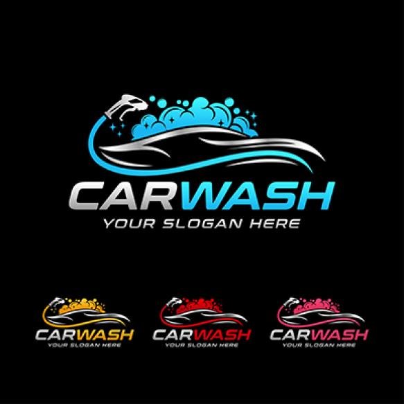 Car Wash Logo Designs Concept Vector Template