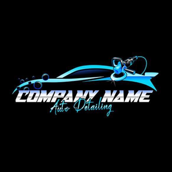Illustration Vector Graphic Auto Detailing Service Logo Design Black Background