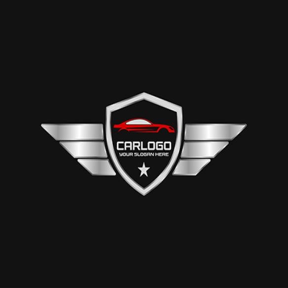 Realistic Metallic Car Logo