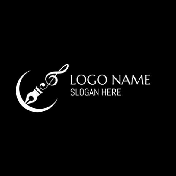 Black White Photo Crescent Moon Logo