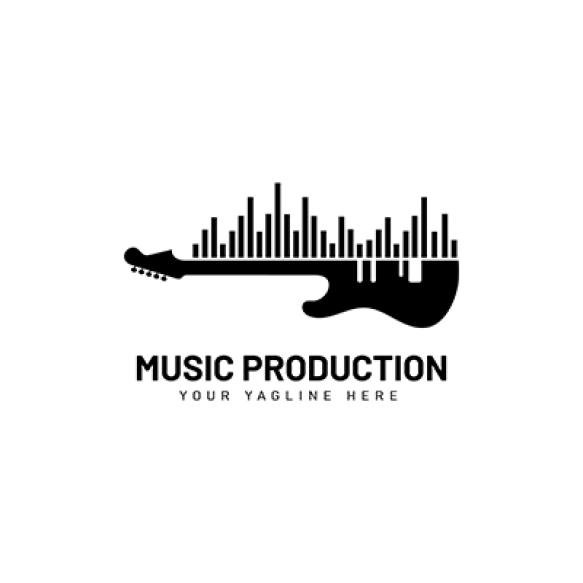 Guitar Music Creative Design Logo Vector Illustration