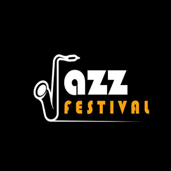 Jazz Music Festival Icon With Saxophone Silhouette