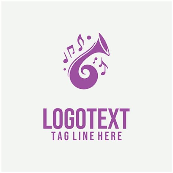 Jazz Trumpet Logo Vector Illustration