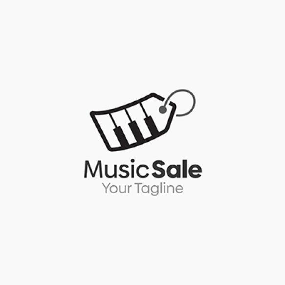 Logo Music Sale With Music Sale Sign