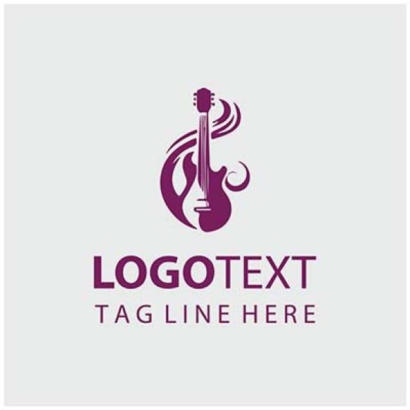 Stylish Guitar Logo Illustrations