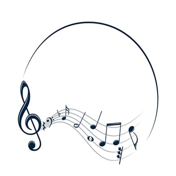 Stylized Frame With Music Notes