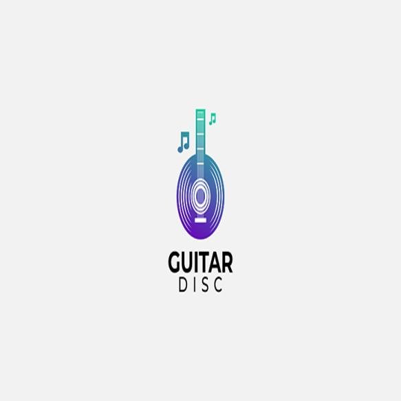 Vinyl Record Electric Guitar Logo Template