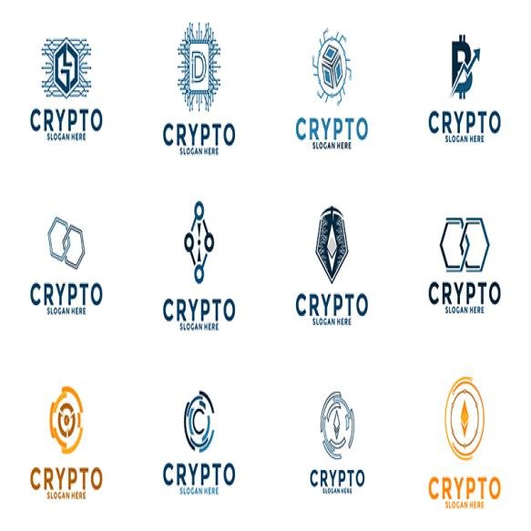 Big Set Crypto Currency Logo Vector Icon Template Crypto Logo Design Concept