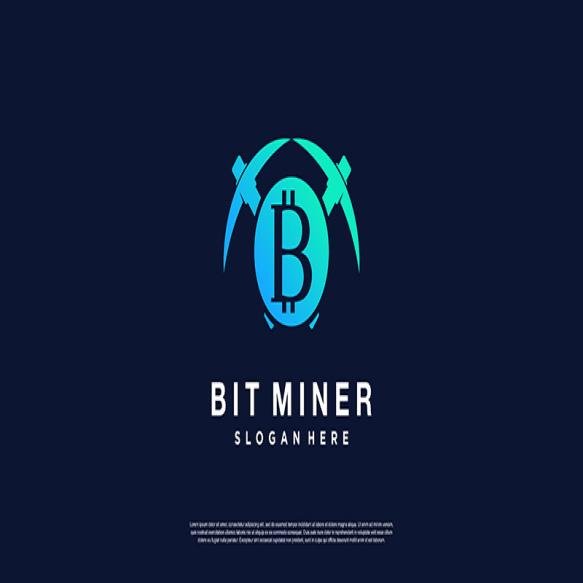 Bitcoin Miner Logo Abstract With Creative Style Premium Vector