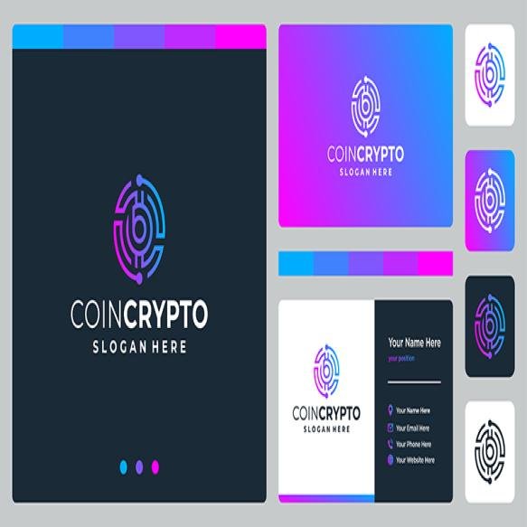 Crypto Coin Logo Template With Initial Letter B Vector Digital Money Icon Block Chain Financial Symb