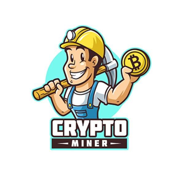 Crypto Miner Cartoon Mascot Logo