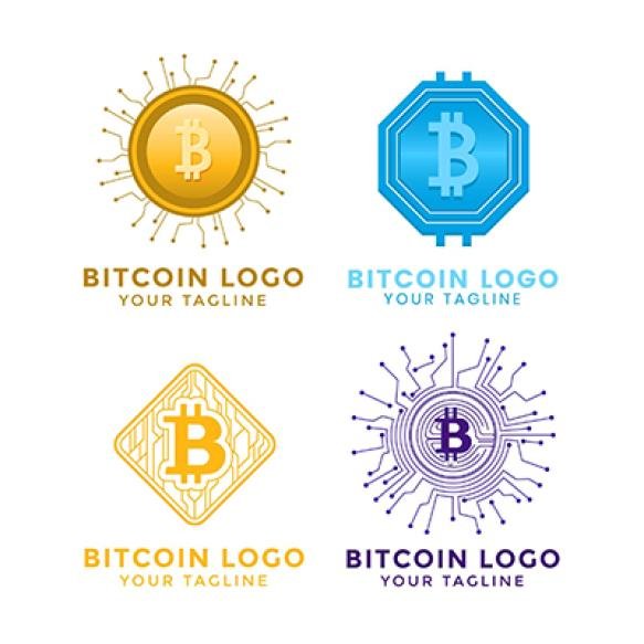 Flat Bitcoin Logo Template Collection
