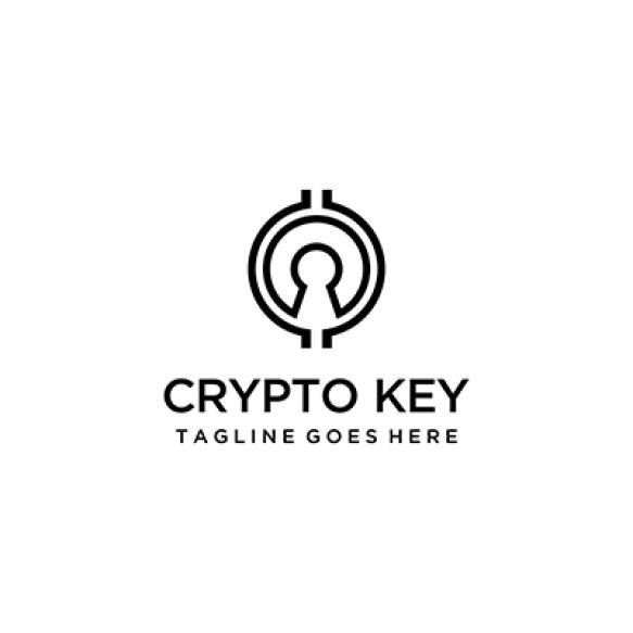 Illustration Crypto Coin With Key Sign Are Combined Into Form Bitcoin Money