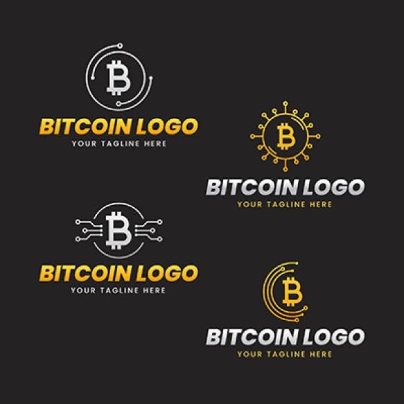Set Flat Bitcoin Logo Templates (1)