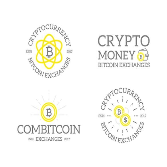 Unique Retro Vintage Digital Money Bitcoin Cryptocurrency Logos Insignias Emblems Labels Badges Othe