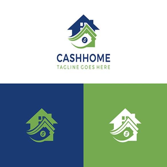 Cash Home Logo With Money Logo Icon Template
