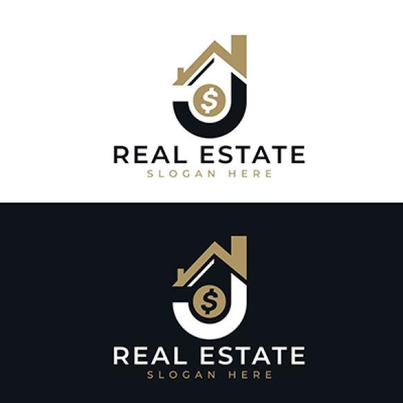 Letter J Real Estate Logo Design Vector Template