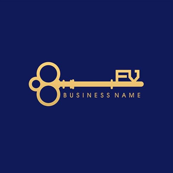 Logo With First Letters F V Forms Luxurious Attractive Key