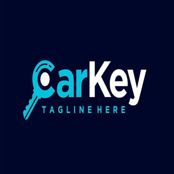 Car Key Logo With Lettering Concept