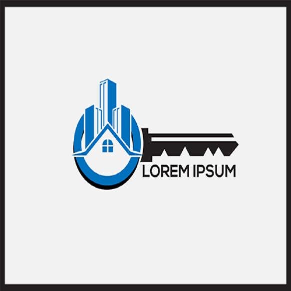 Free Vector Key House Logo Design Real Estate Logo Design Template (1)