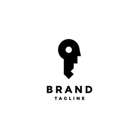 Key Icon Human Head Silhouette Logo Design Key Head Silhouette Logo Design