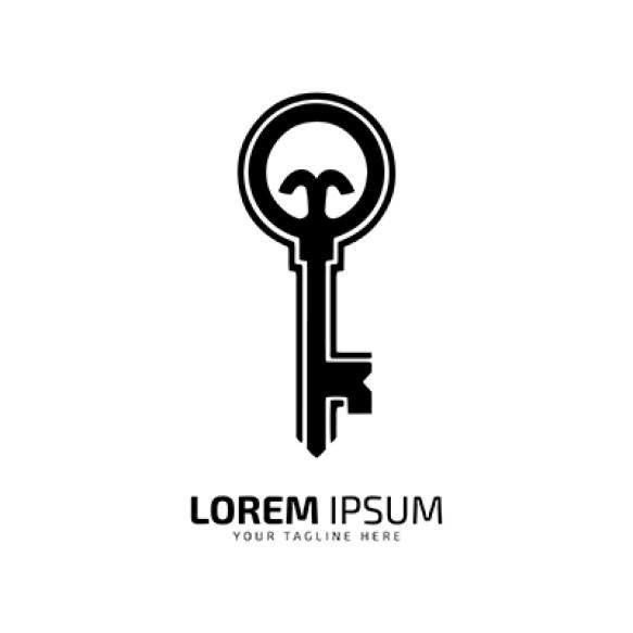 Minimal Abstract Logo Key Vector Key Icon Home Key Silhouette Isolated Template Design Best Old Desi