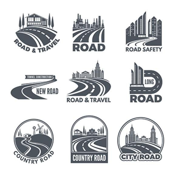 Logos With Curved Pathways Place Your Text