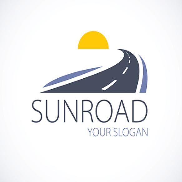 Road Setting Sun Curved Highway Vector Perfect Design Illustration Logo Camping Travel Tourism Theme