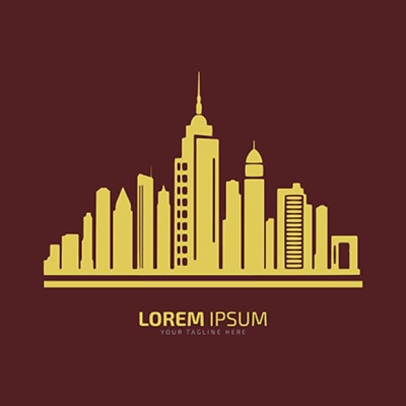 Building Logo Building Icon Building Vector Building Silhouette Isolated Red Background