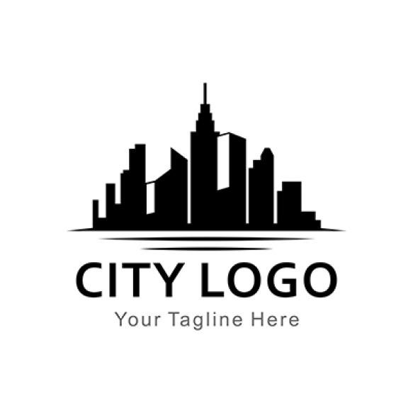 City Building Silhouette Vector Logo