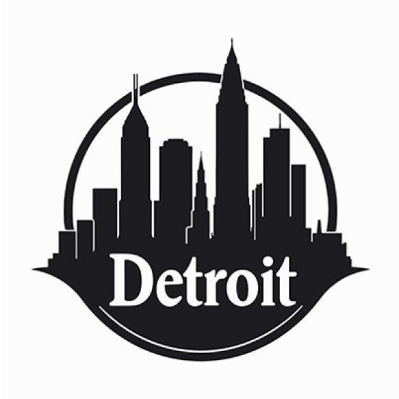Detroit Circular Emblem Featuring Renaissance Center