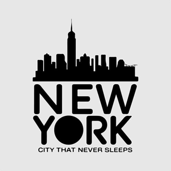 Hand Drawn Silhouette New York City Background