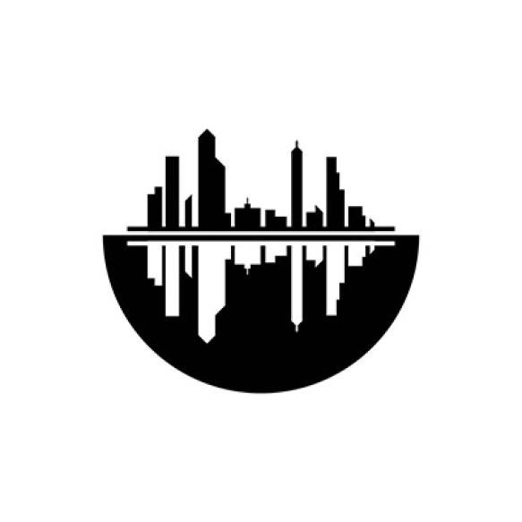 Modern City Skyline Vector Icon Background
