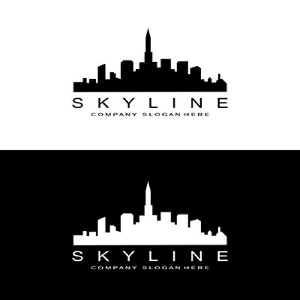 Skyline Logo Design Cityscape Vector Tall Buildings City Building Fit Design Banner Template Constru (1)