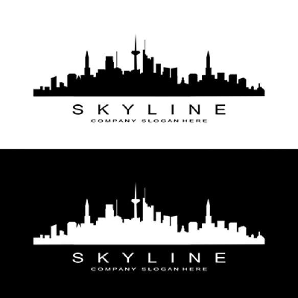 Skyline Logo Design Cityscape Vector Tall Buildings City Building Fit Design Banner Template Constru (2)