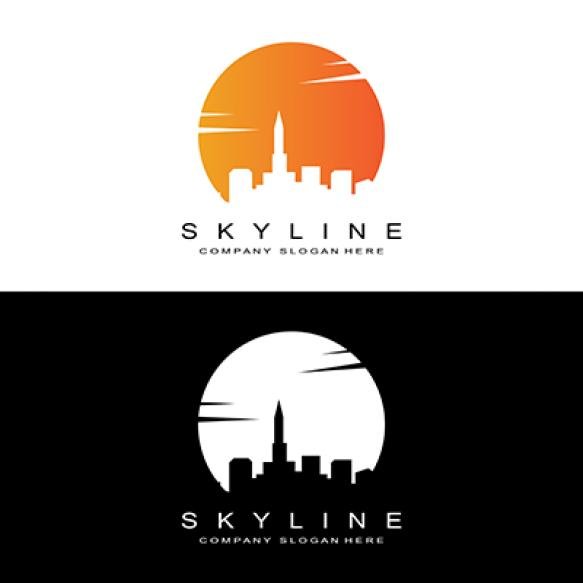 Skyline Logo Design Cityscape Vector Tall Buildings City Building Fit Design Banner Template Constru (3)