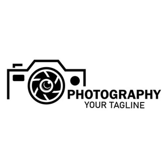 Photography Camera Logo Icon Vector Design Template Isolated Black Background