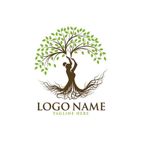Beautiful Lady Tree Logo Template
