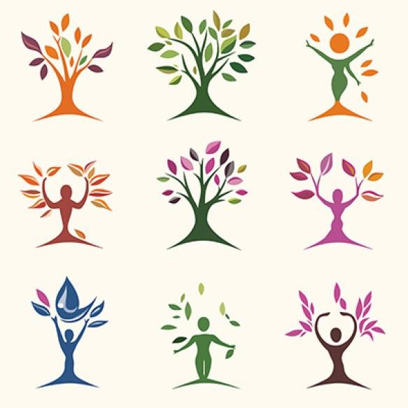 Collection Colorful Icons With Word Tree It