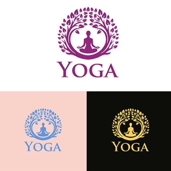 Modern Yoga Logo Design Wellness Fitness Brands Minimalist Yoga Symbol Meditation